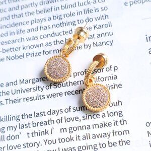 Julie Vos Fleur-de-Lis Gold Pavé Cubic Zirconia Earrings